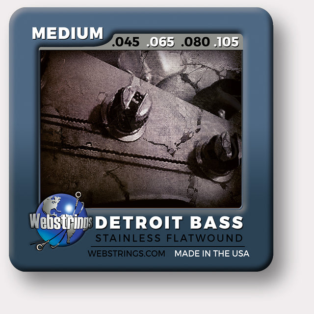 Webstrings Detroit Bass 4 String Flat Wound Bass Strings, Exceptional Tone and Quality along with long life and the lowest price. Webstrings Detroit Bass 4 String Flat Wound Bass Strings feel and sound incredible. Webstrings Detroit Bass 4 String Flat Wound Bass Strings are an exceptional value. Made in the USA