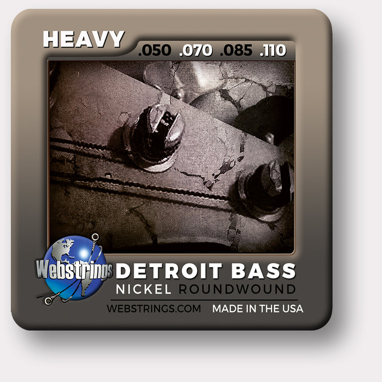 Webstrings Detroit Electric Bass 4 String Nickel Round Wound Bass Strings,  Exceptional Tone and Quality with long life and the lowest price. Webstrings 4 String Nickel Wound Bass Strings feel and sound incredible. Webstrings Detroit Bass 4 String Nickel Round Bass Strings are an exceptional value. Made in the USA