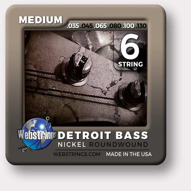 Webstrings Detroit Bass 6 String Nickel Round Wound Bass Strings,  Exceptional Tone and Quality along with long life and the lowest price. Webstrings Detroit Bass 6 String Nickel Round Wound Bass Strings feel and sound incredible. Webstrings Detroit Bass 6 String Nickel Round Bass Strings are an exceptional value.