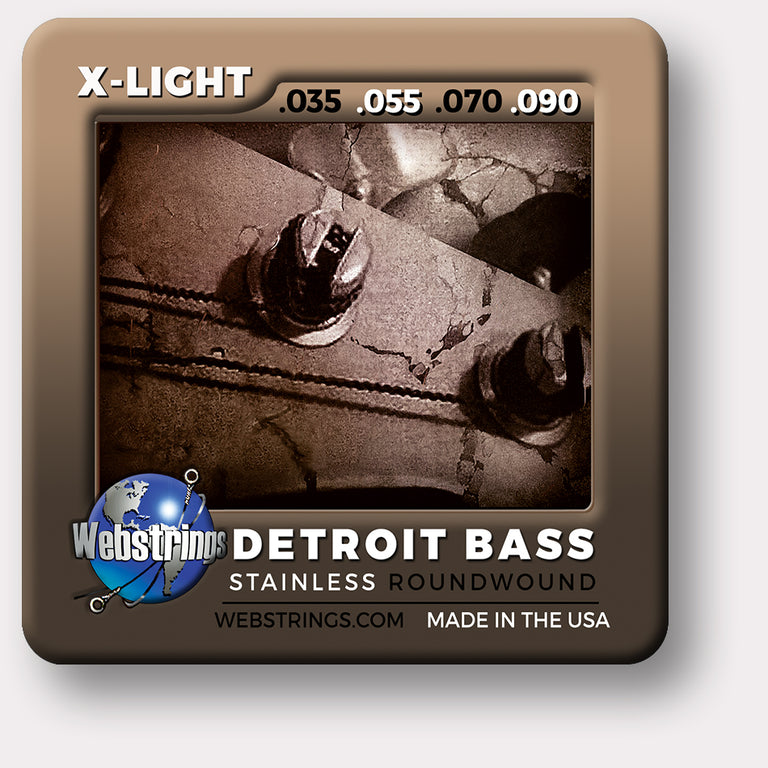 ELECTRIC BASS 4 STRING - WEBSTRINGS DETROIT BASS - STAINLESS STEEL ROUNDWOUND