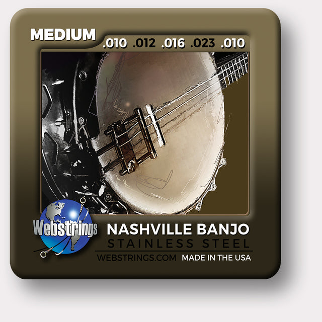 Webstrings Nashville Stainless Steel Loop End Banjo Strings, Exceptional Tone and Quality along with long life and the lowest price. Webstrings Nashville Stainless Steel Loop End Banjo Strings feel and sound incredible. Webstrings Nashville Stainless Steel Banjo strings are an exceptional value. Made in the USA